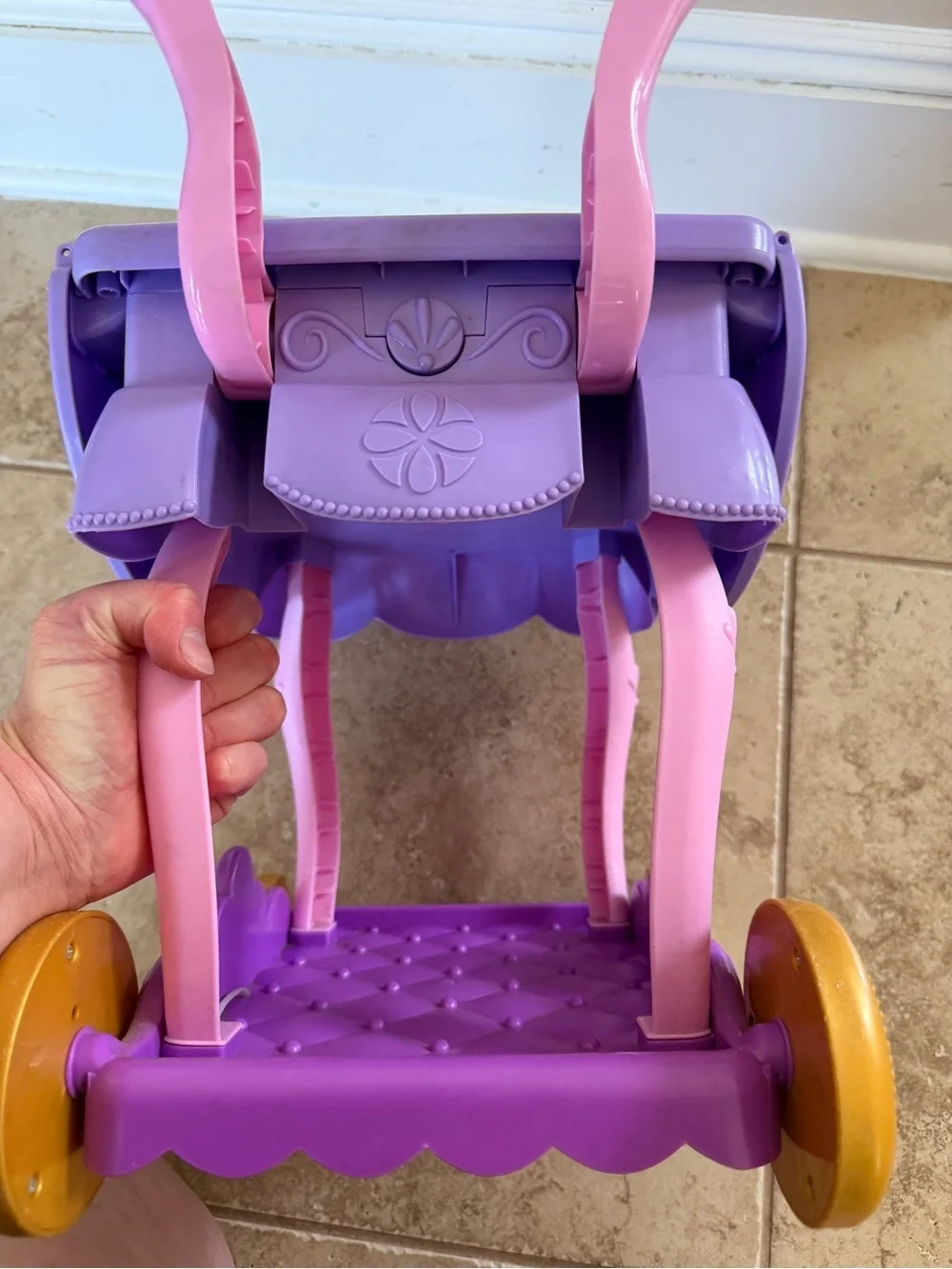 Disney Junior Just Play Sofia the First Purple & Pink Play Cart with Gold Wheels